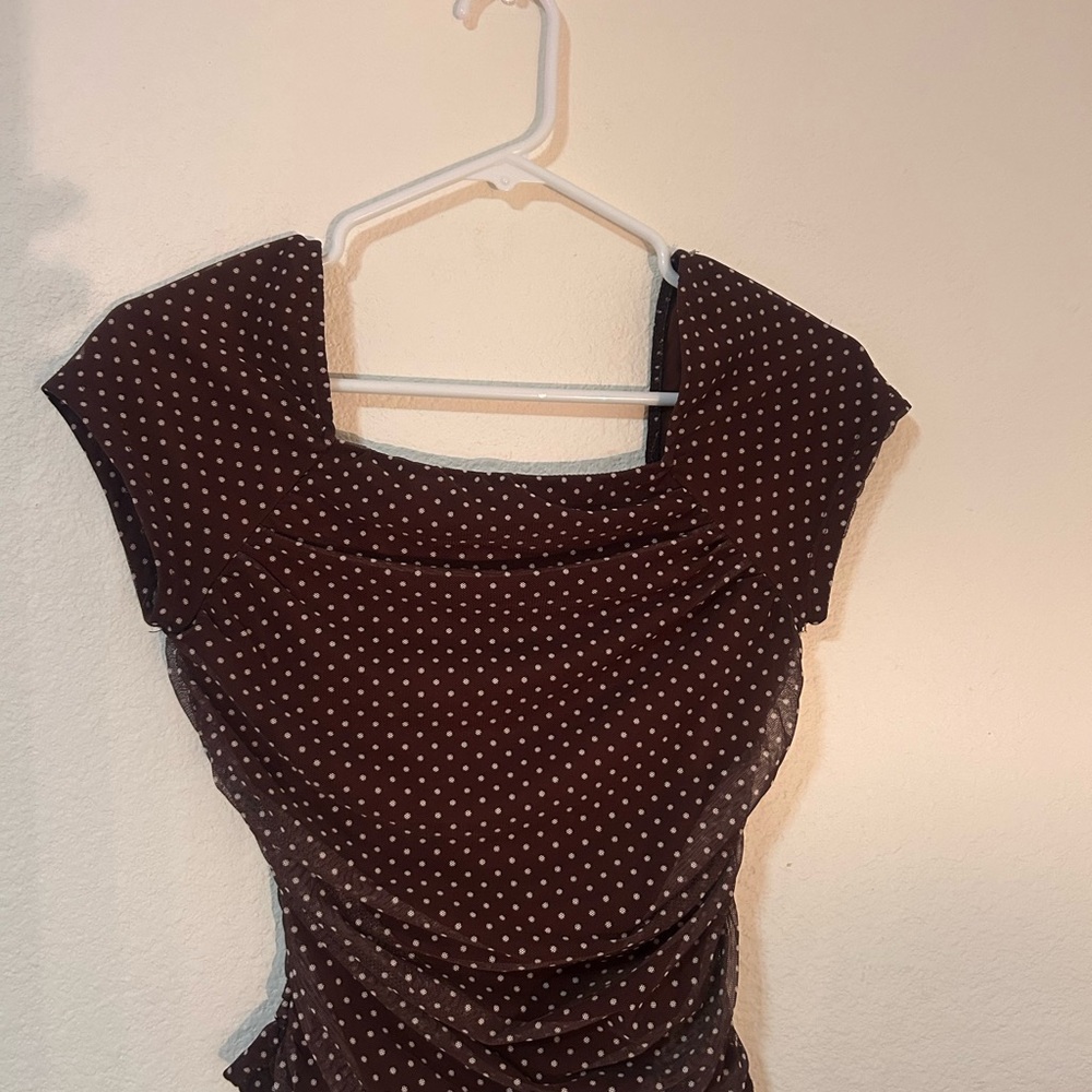 Ragdoll Brown Polka Dot Blouse